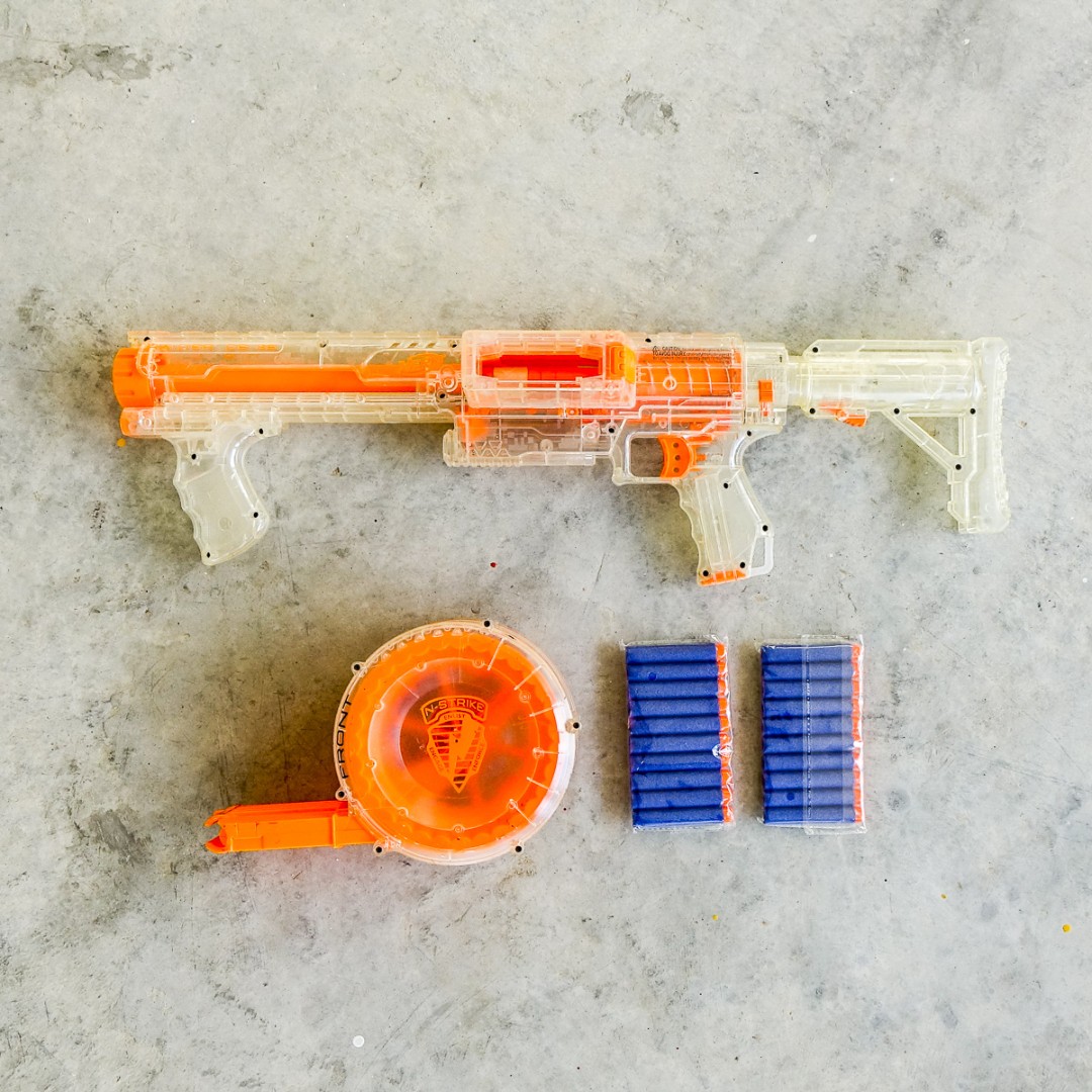 Nerf Toy Gun Clear Raider CS 35 with drum magazine, free 20 bullets