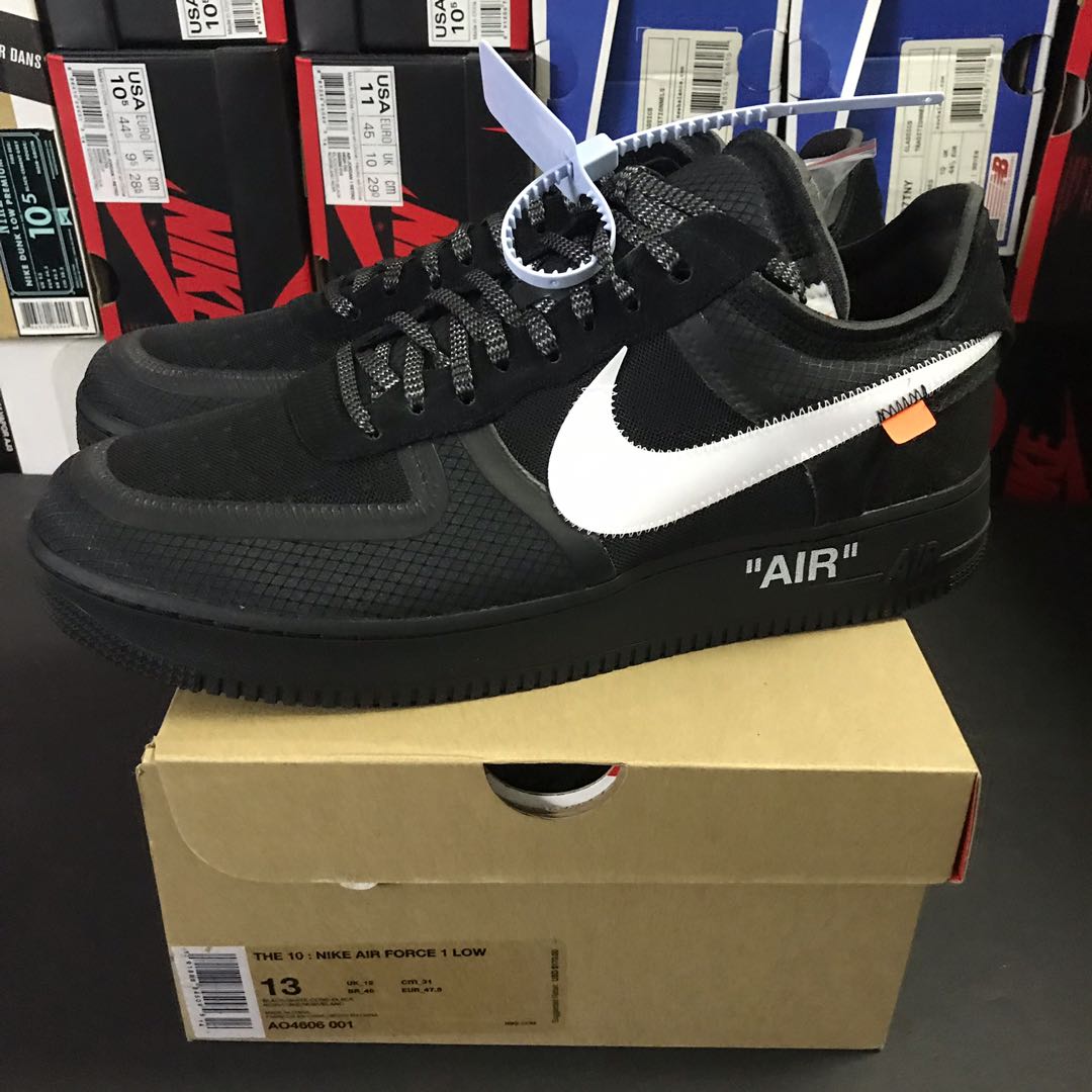 Nike x Off White Air Force 1 Black US 13, Men's Fashion, Footwear, Sneakers  on Carousell