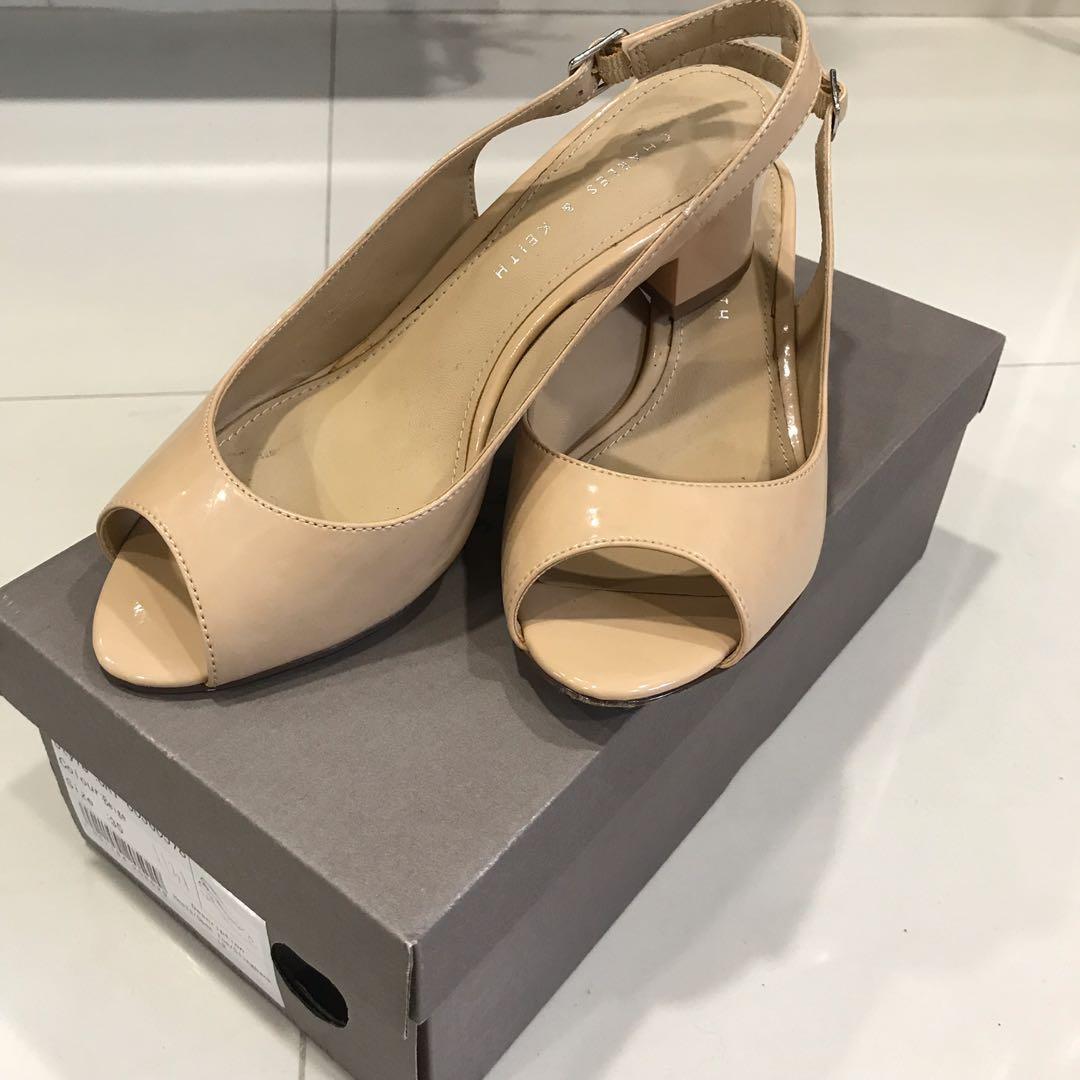 nude open toe block heel