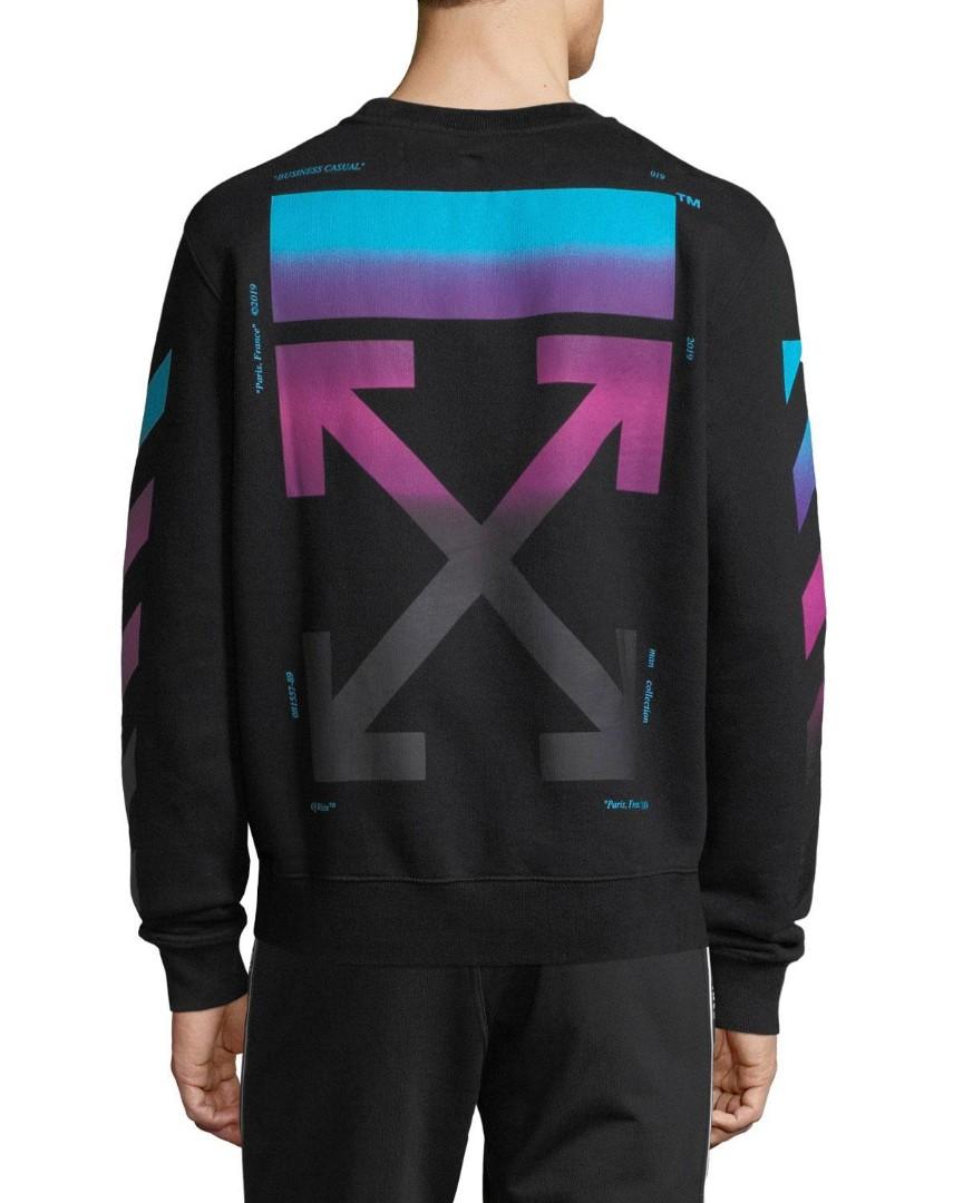 black diagonal gradient crewneck sweatshirt