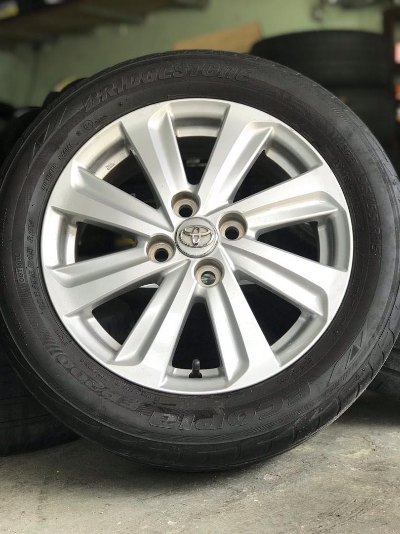 original 15 inch sports rim vios tyre 70%, Auto Accessories on Carousell