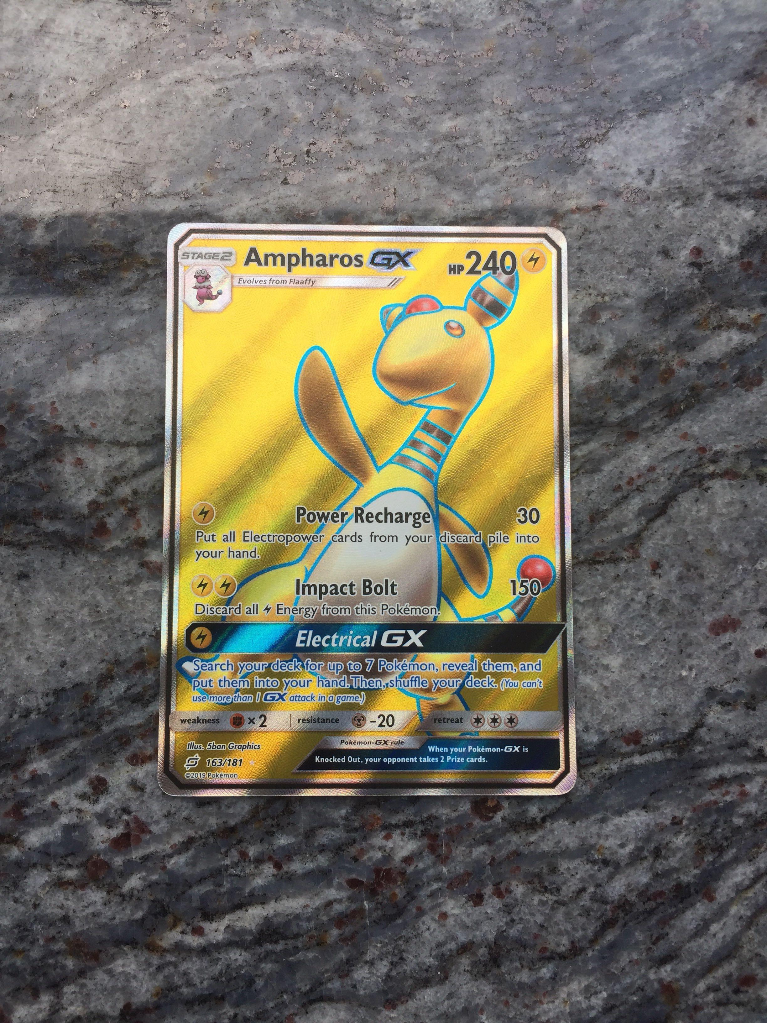 Pokemon Sm9 Team Up 163181 Ampharos Gx Trading Card Toys