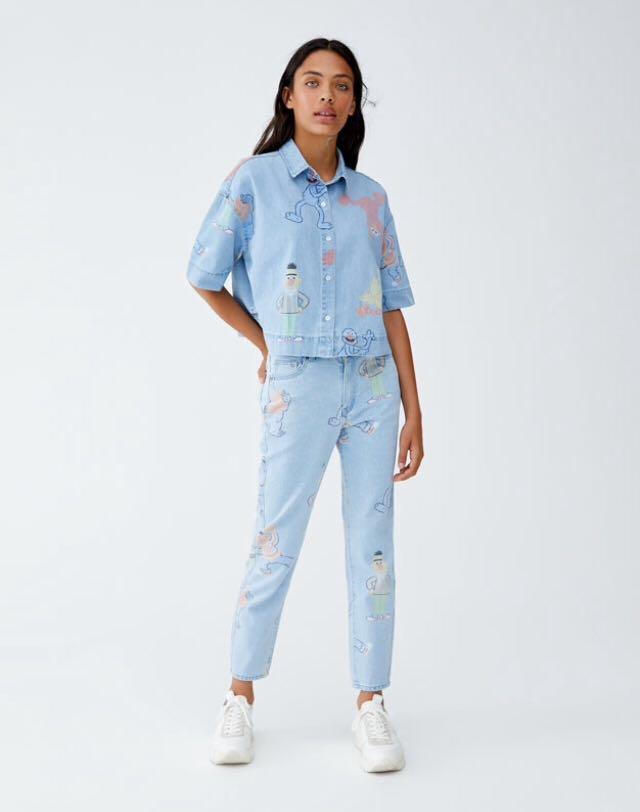 pull and bear sesame street jeans
