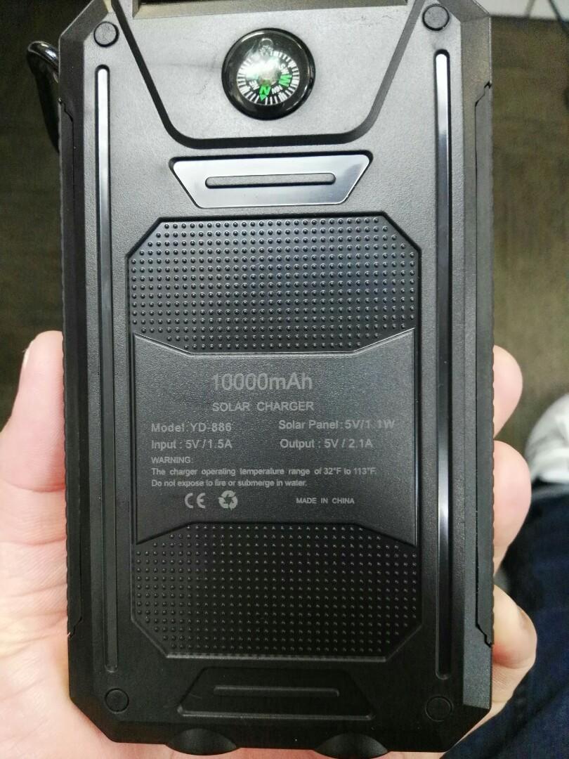 Solar power bank 10000mah model Yd886, Mobile Phones & Gadgets, Mobile