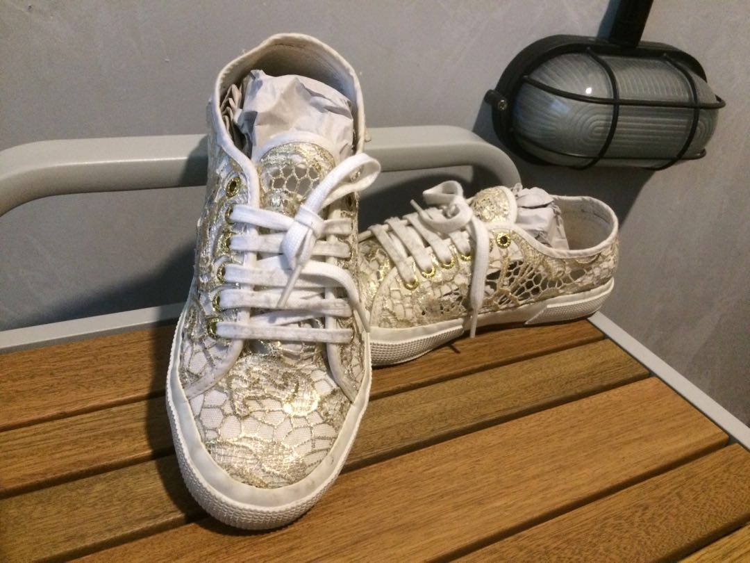 superga white lace sneakers