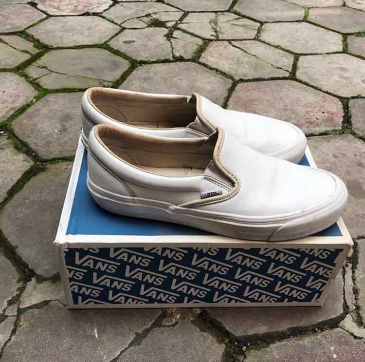 slip on white leather