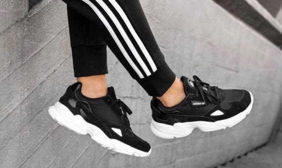 Adidas Falcon W Black, Women's Fashion, Shoes, Sneakers on Carousell