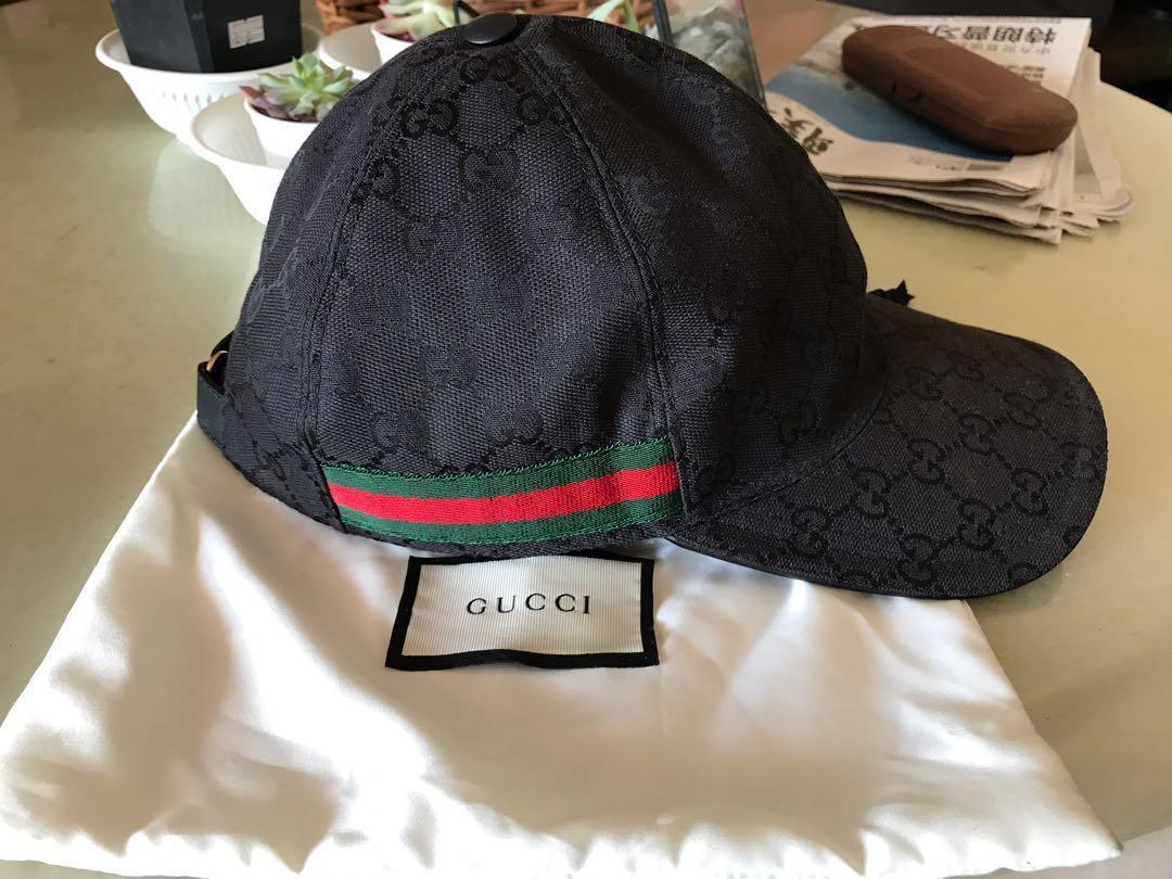 gucci canvas cap black