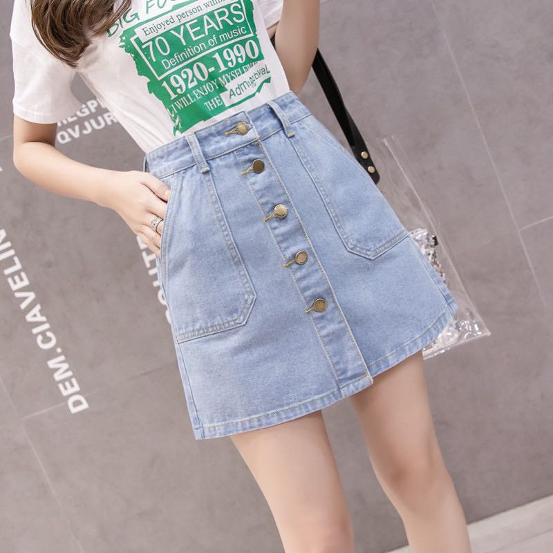 korean style denim skirt