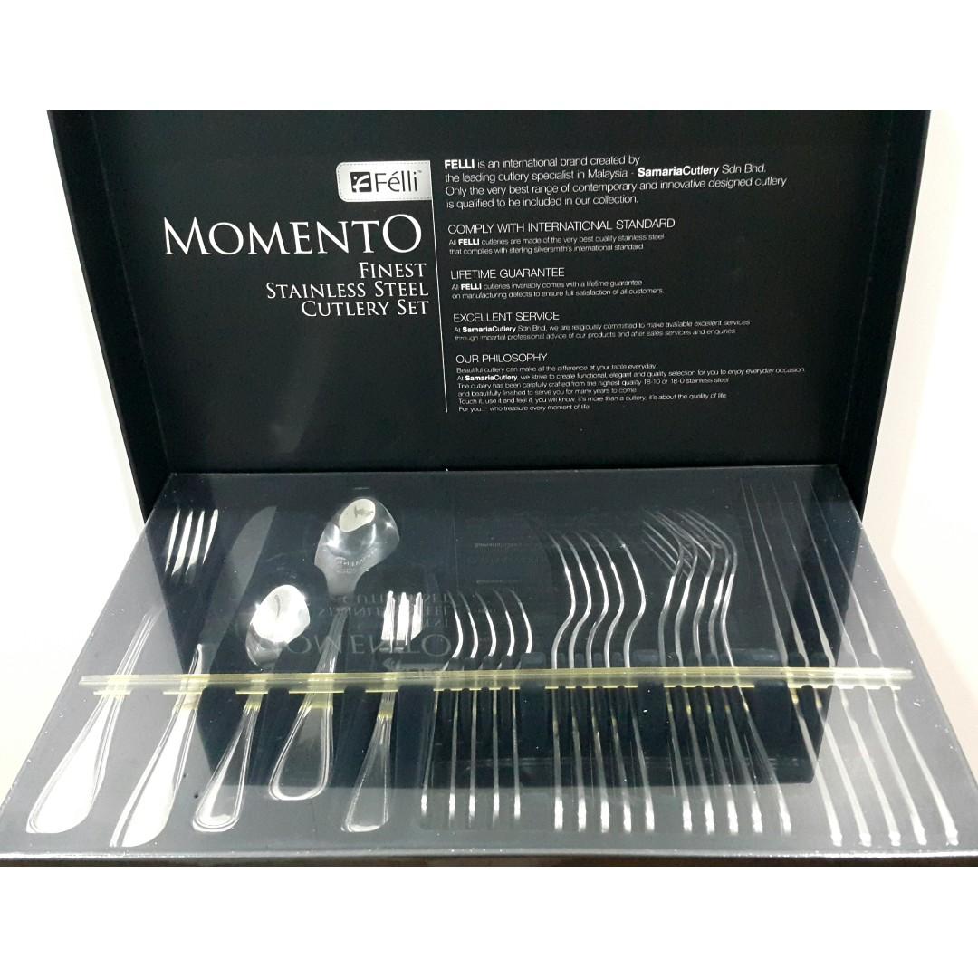 FELLI 30 MOMENTO FINEST STAINLESS STEEL CUTLERY SET, Furniture 
