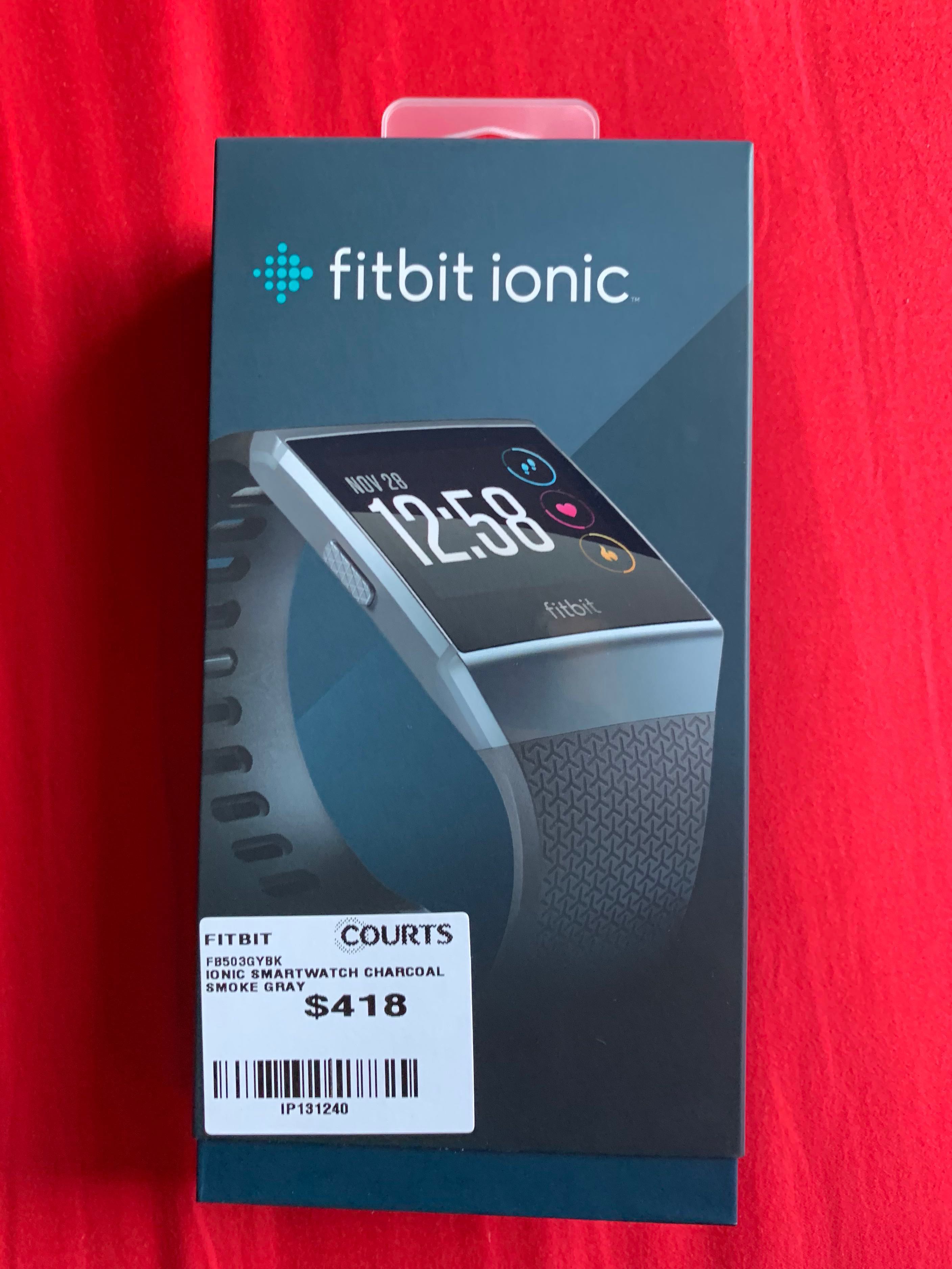 Charcoal/Smoke Grey One Size FB503GYBK for sale online Fitbit Ionic Bluetooth Activity Tracker 