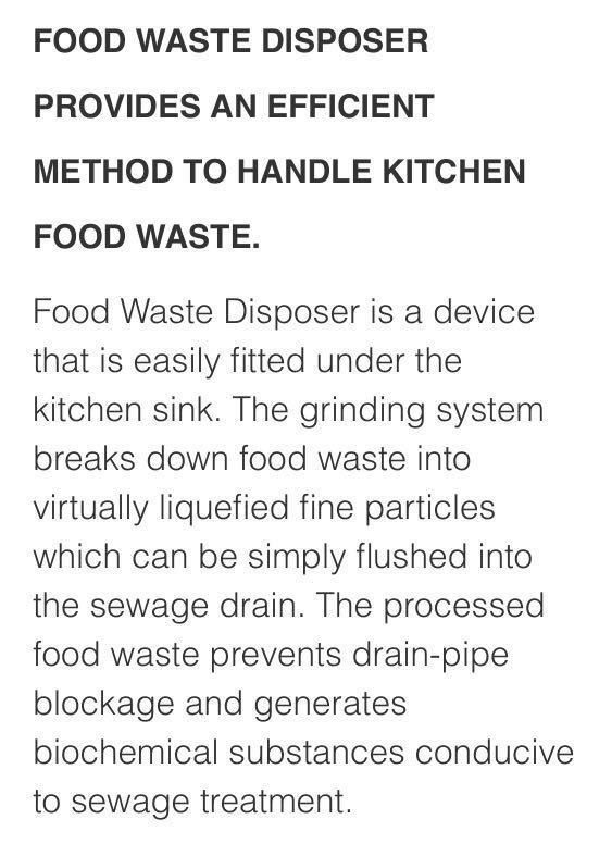Food waste disposer, Furniture & Home Living, Kitchenware & Tableware