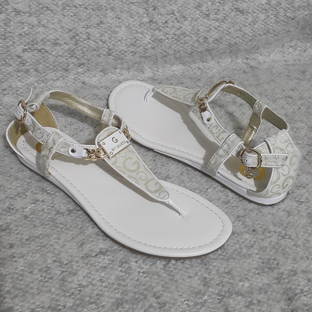 guess white sandals