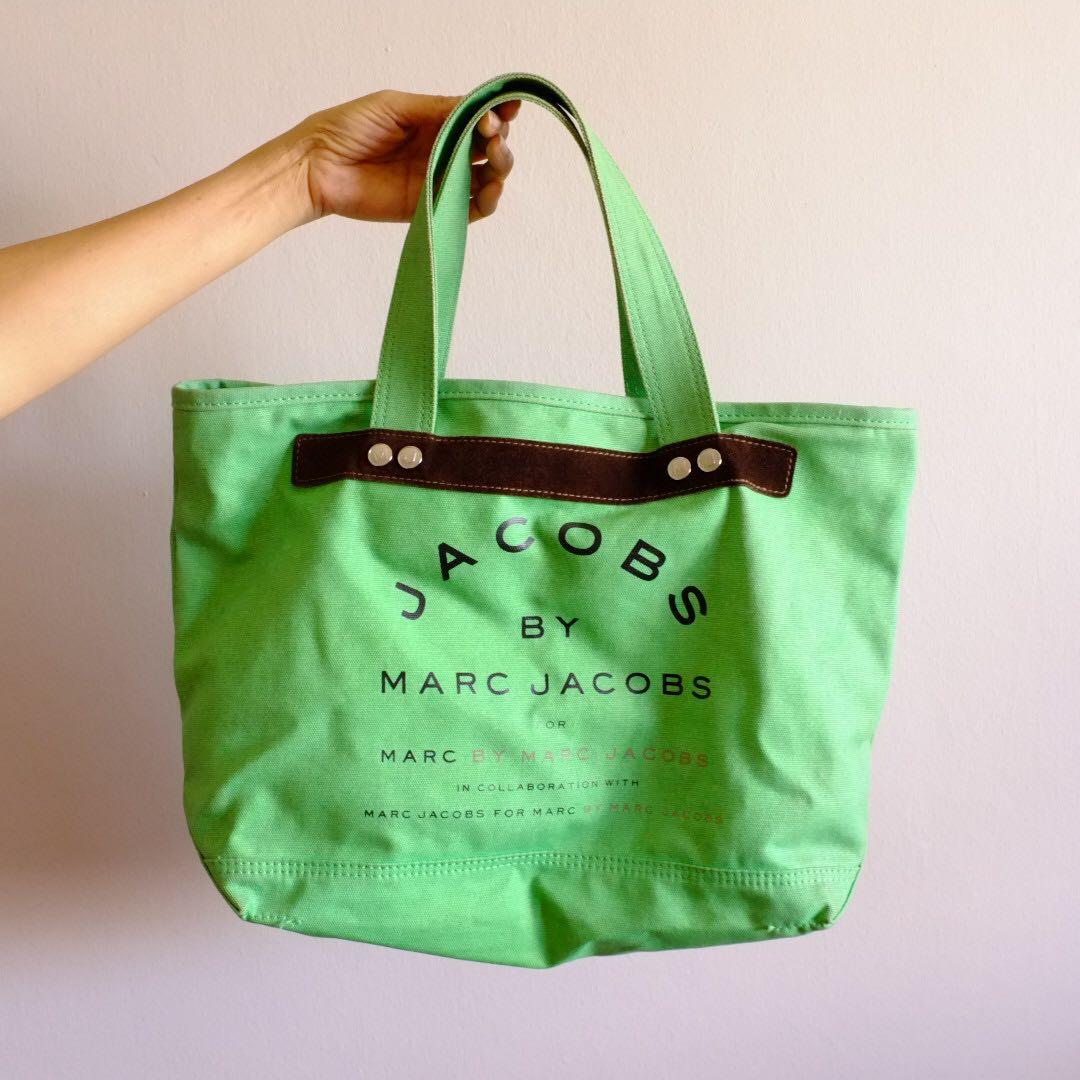Marc Jacobs Canvas Zip Tote Bag, Zip Closure, Green, Women's ...