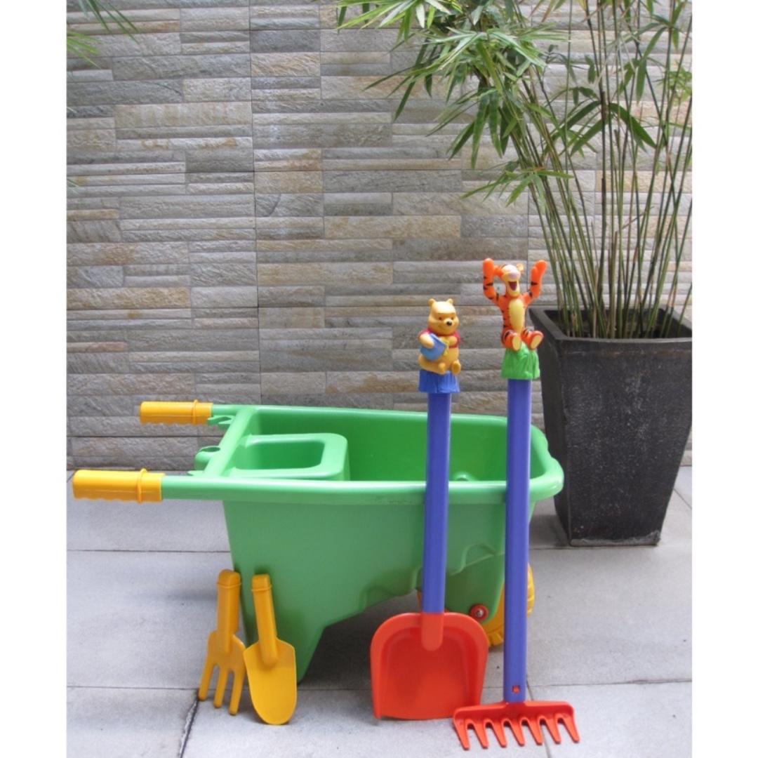 Pooh Push Cart Toy Set (Category: Infant Playtime) located in Manila. Submitted by thekidshop (Listing ID 168146296, Image 1). Description: 🔅5 pc set includes: Green cart - L: 25 inches H: 13 inches Pooh shovel L: 21 inches Tigger rake L: 23 inches Hand shovel L: 7 inches Hand rake L: 7 inches .