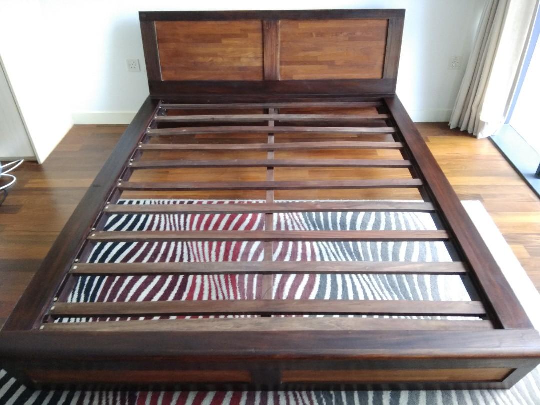 Queen Size Teak Balinese Bed Frame Furniture Beds Mattresses On Carousell Select the department you want to search in. queen size teak balinese bed frame