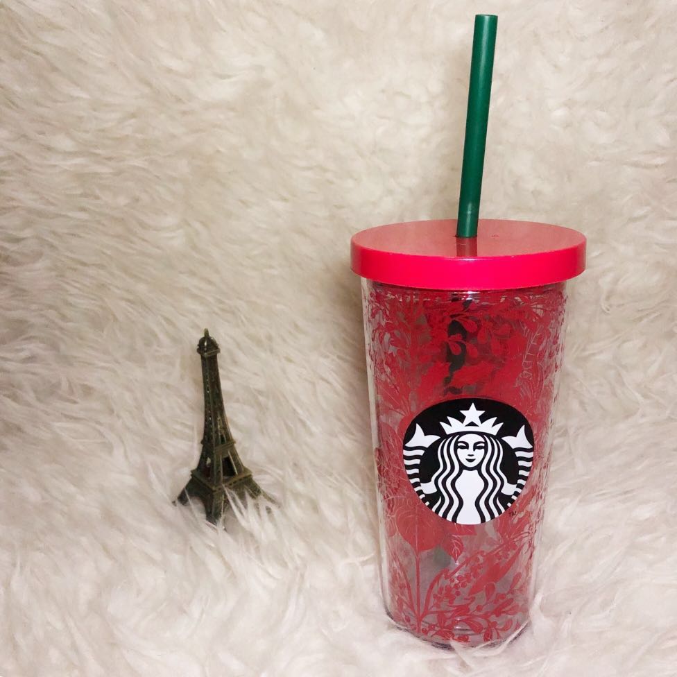 Starbucks Floral Cold Cup Tumbler Water Bottle Tall Size 355ml