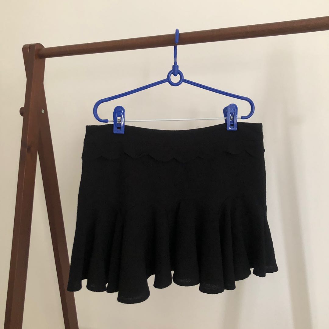 zara black mini skirt