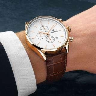 (IN STOCK) BRAND NEW VINCERO THE CHRONO S ROSE GOLD/WHITE