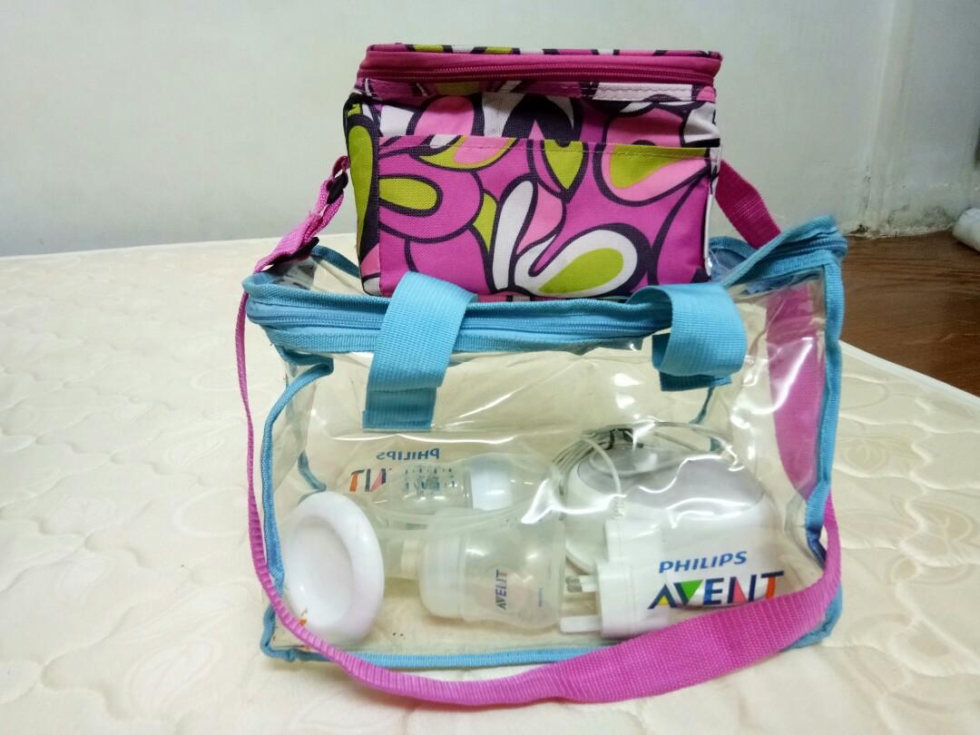 Avent Single Electric Breastpump FOC Avent Trans. Bag Autumn Cooler Bag Autumn Reusable Ice Pack new