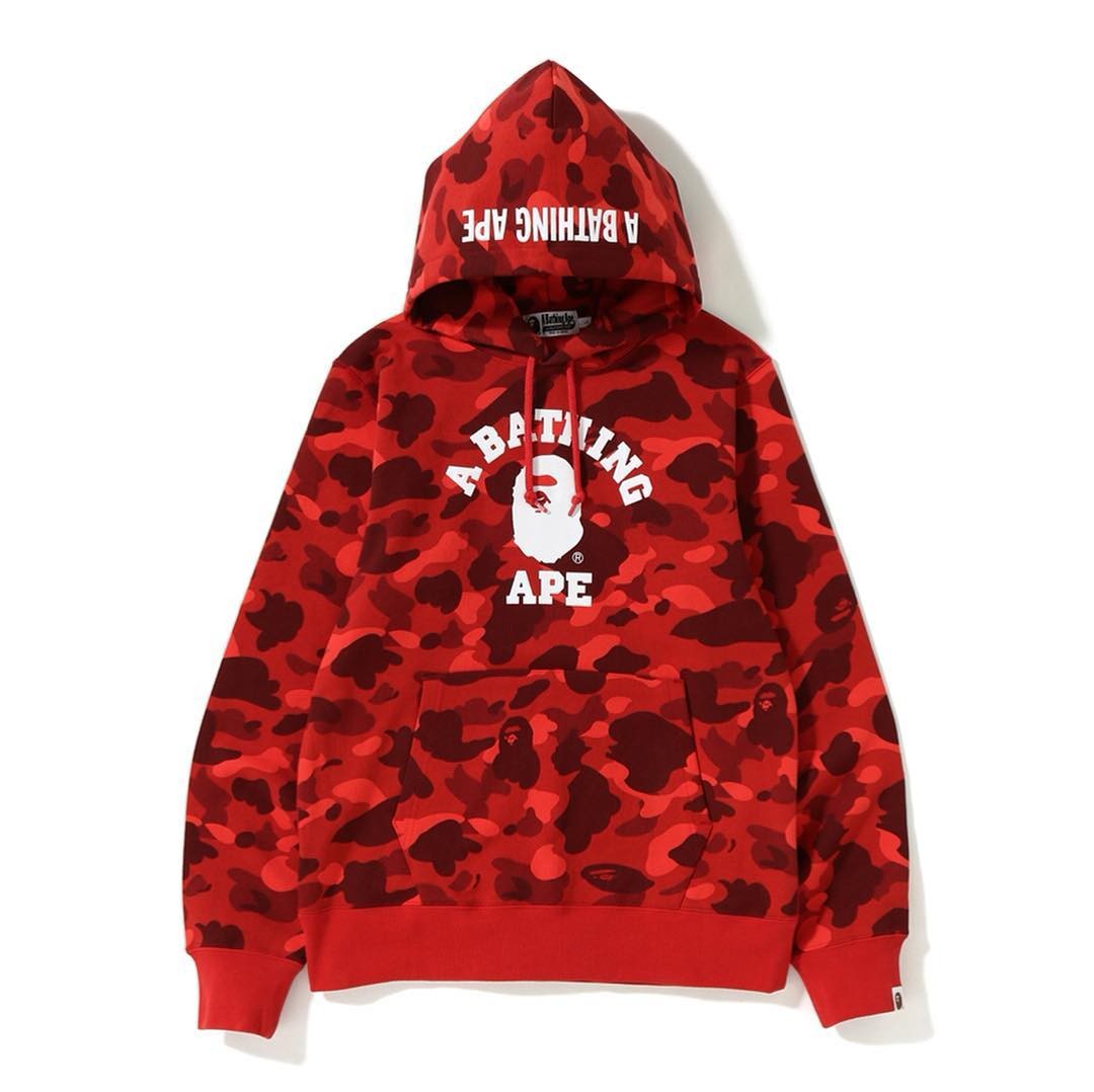 Bape Colour Camo College Pullover Hoodie Men s Fashion Tops