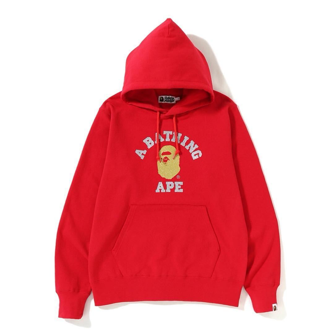 Red bape pullover outlet hoodie