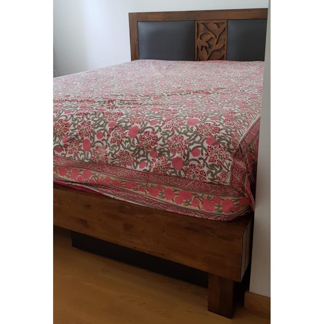 Bed Frame Malaysian Hardwood Queen Size, Furniture & Home Living