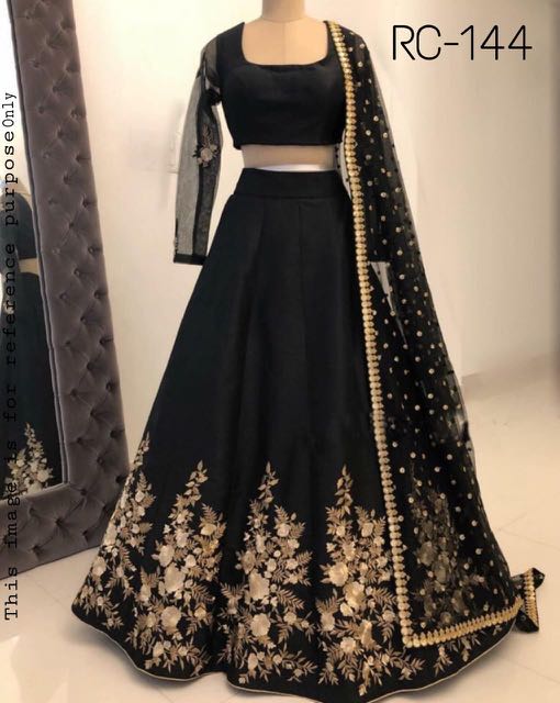 Black and gold lengha sale