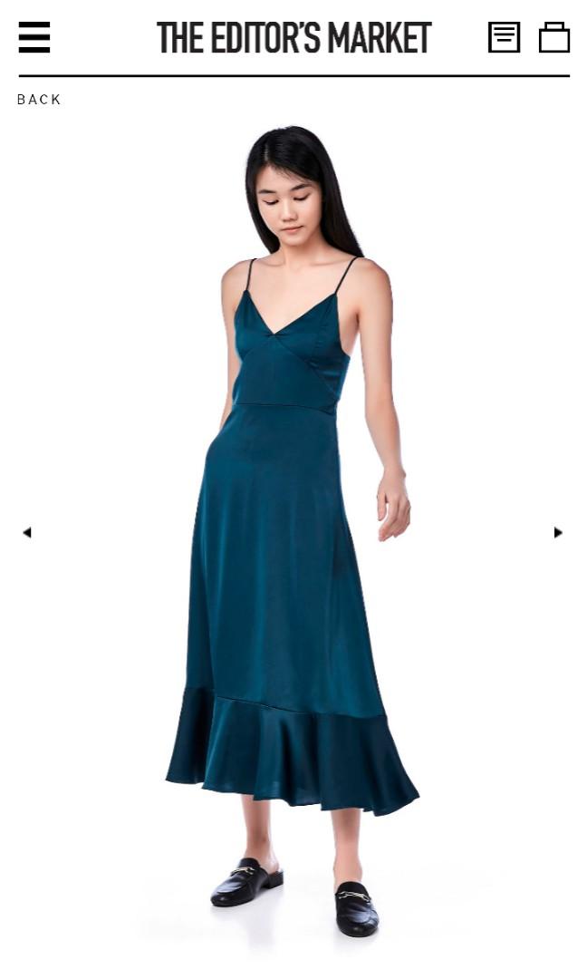 frill hem slip dress