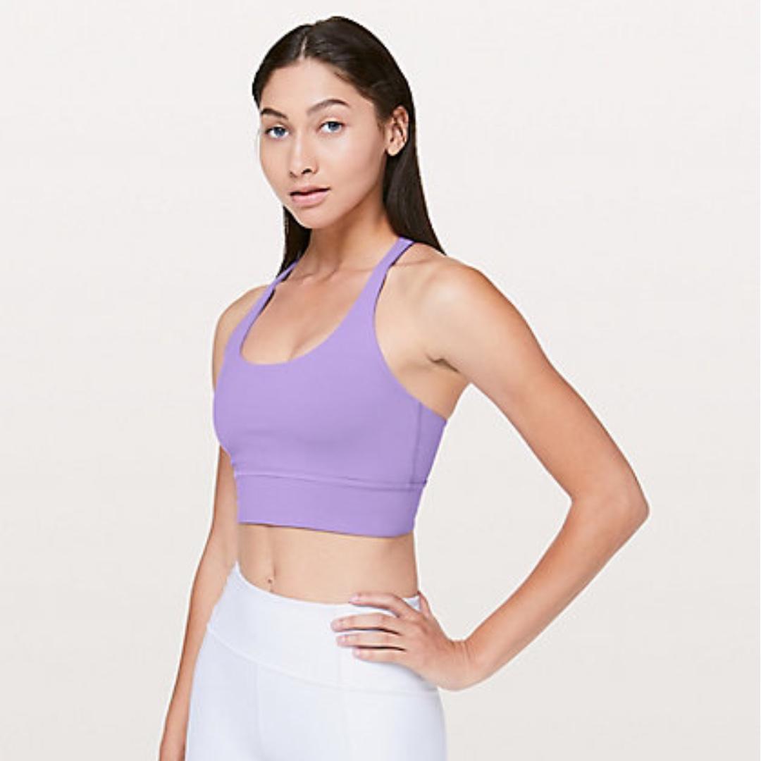 Lululemon 6 Mind Over Miles Crop Top White Long Line Over Bra