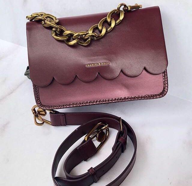 charles and keith scallop bag