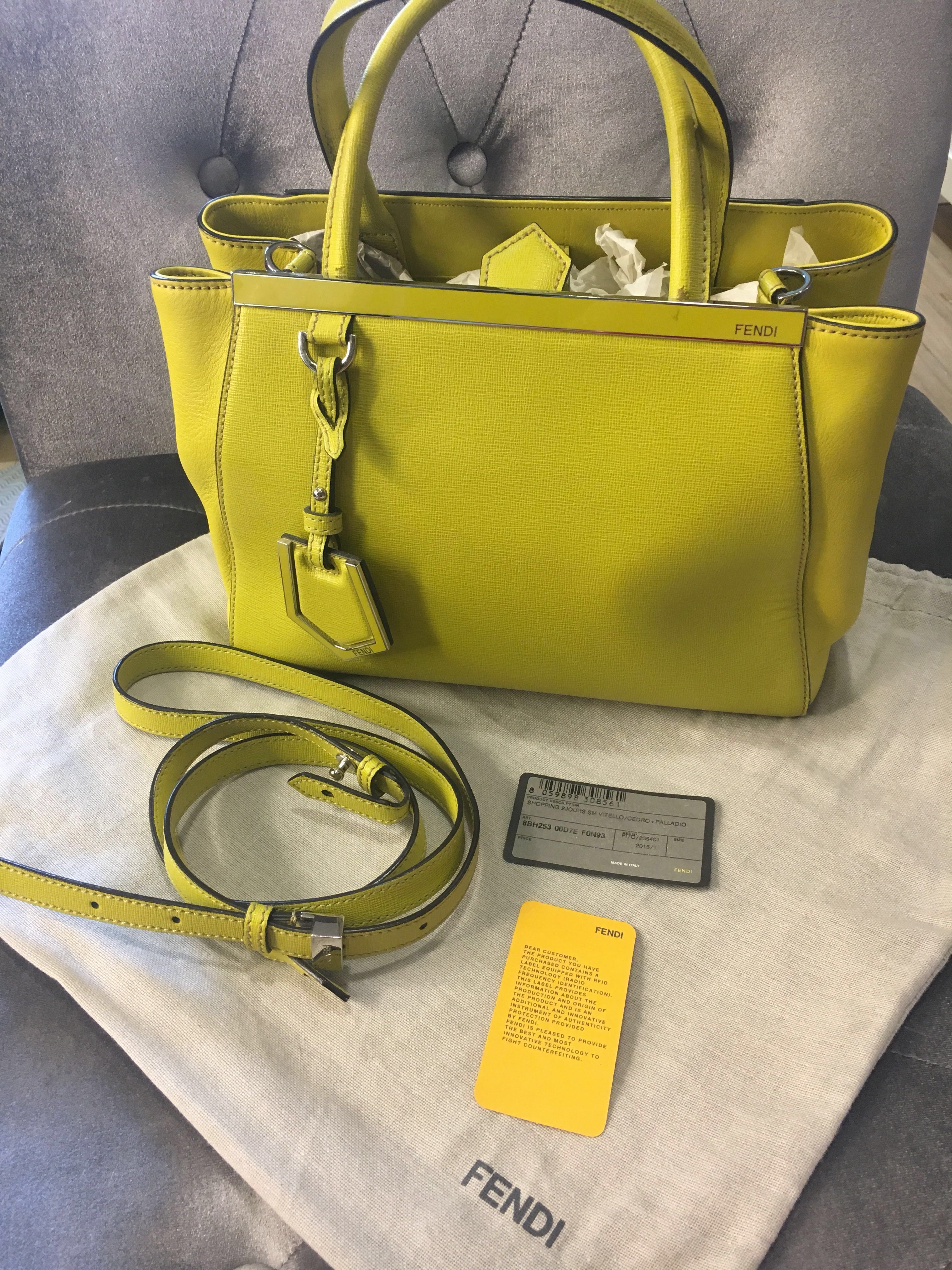CNY price drop fendi petite 2jours yellow with dustbag and cards