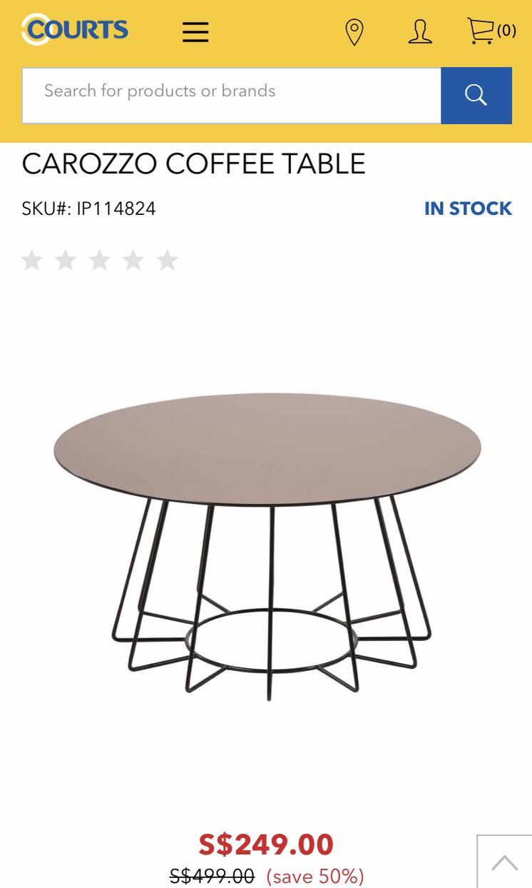 Courts Carozzo Coffee Table, Furniture & Home Living, Furniture, Tables