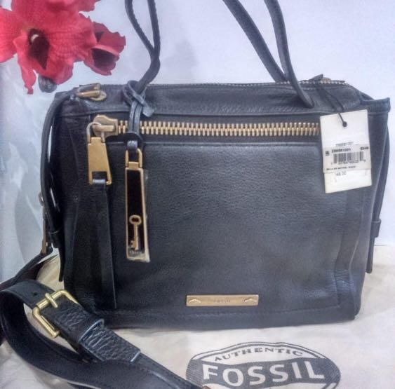 Fossil Bella satchel black Fesyen Wanita Tas Dompet di Carousell
