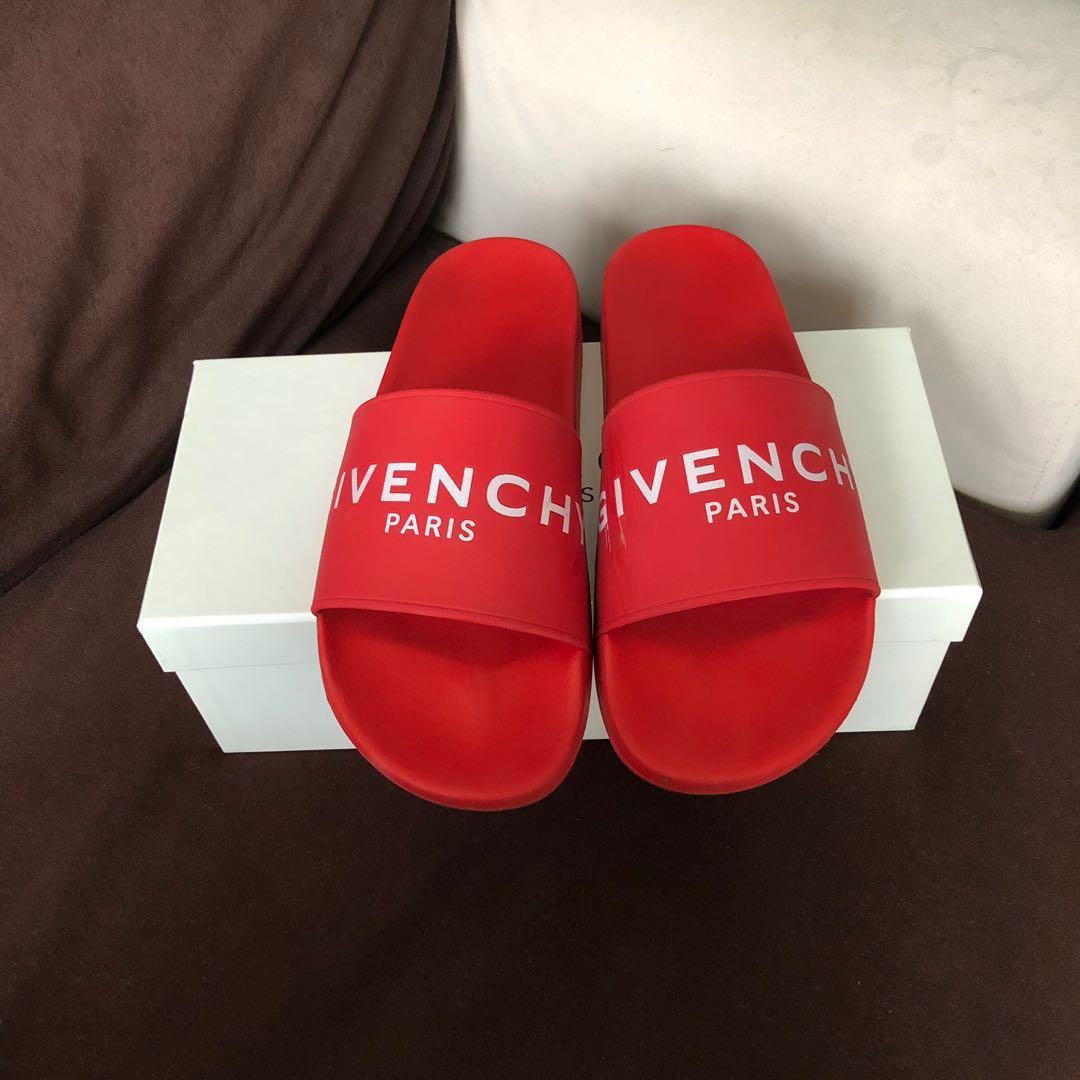 Givenchy Slides Red, Men's Fashion 