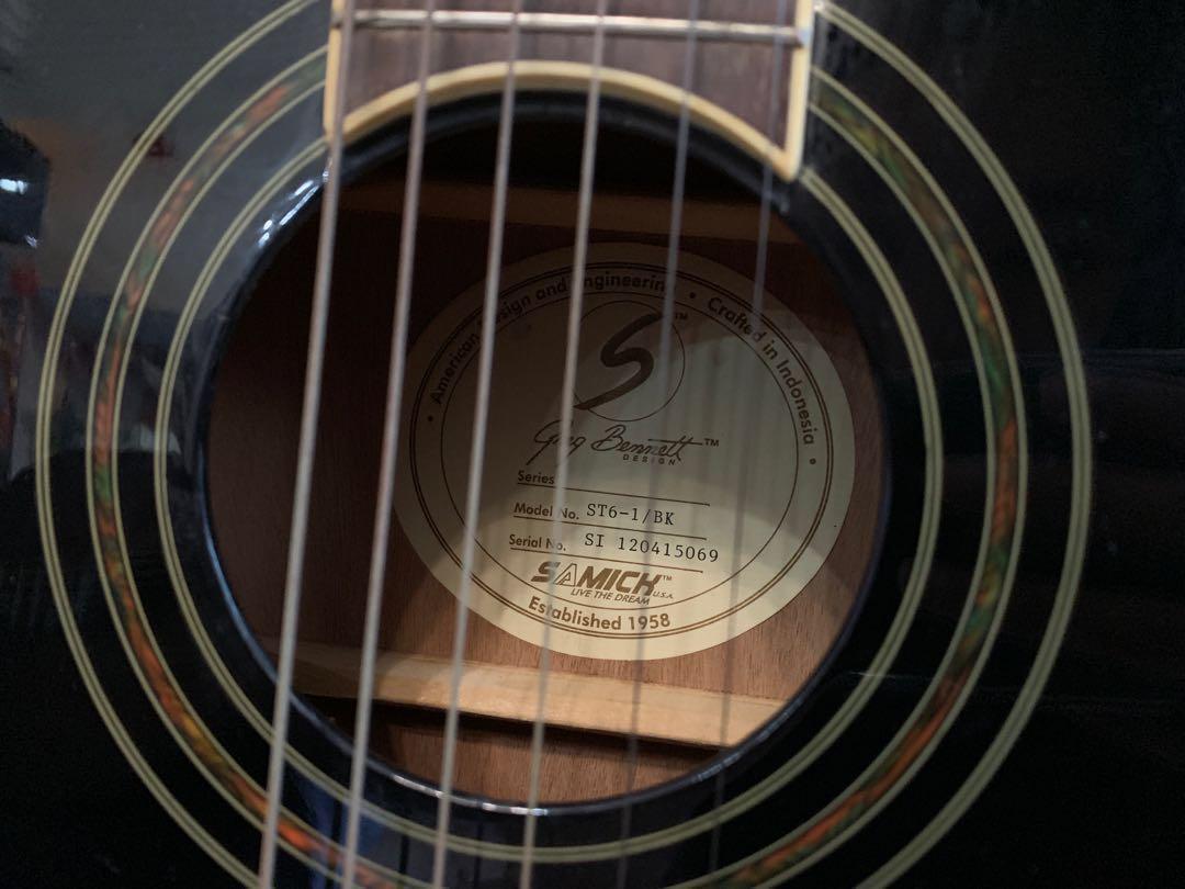 Greg Acoustic Guitar (Black colour), Hobbies & Toys, Music