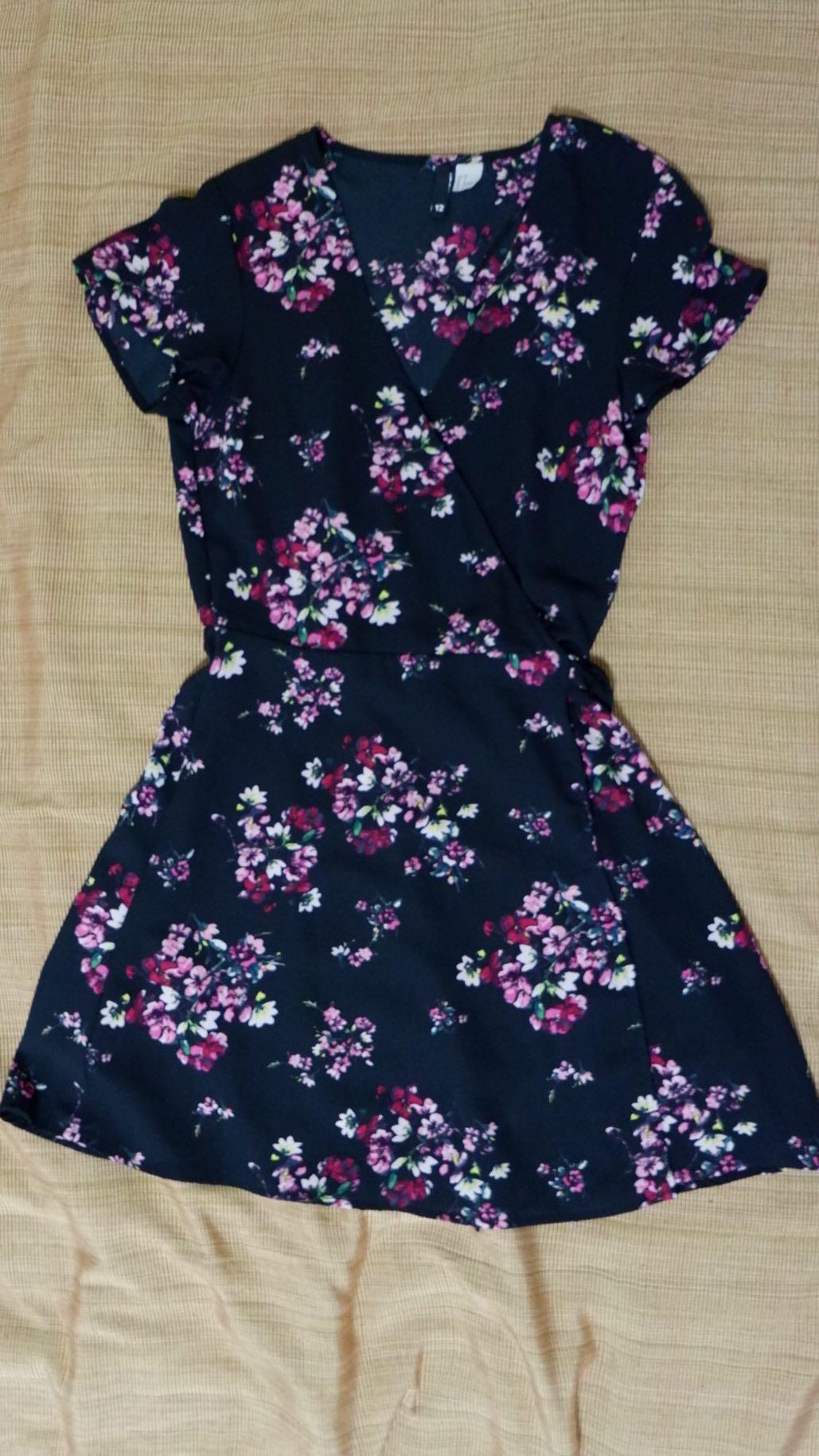 patterned wrap dress h&m