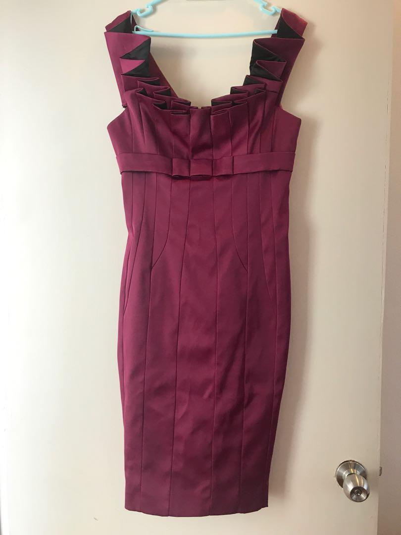 dark purple cocktail dress