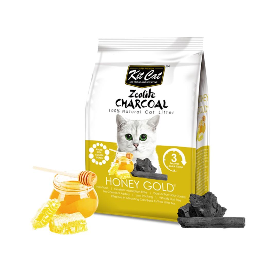 Kit Cat Zeolite Charcoal Honey Gold Cat Litter 4kg Pet Supplies