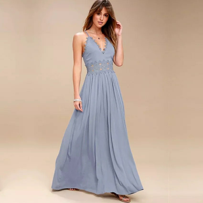Light blue summer maxi dress Clearance