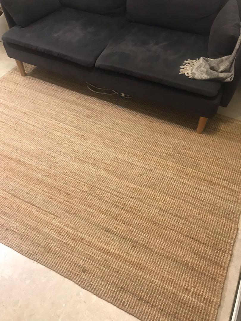 Lohals Ikea Jute rug, Furniture & Home Living, Home Decor, Carpets