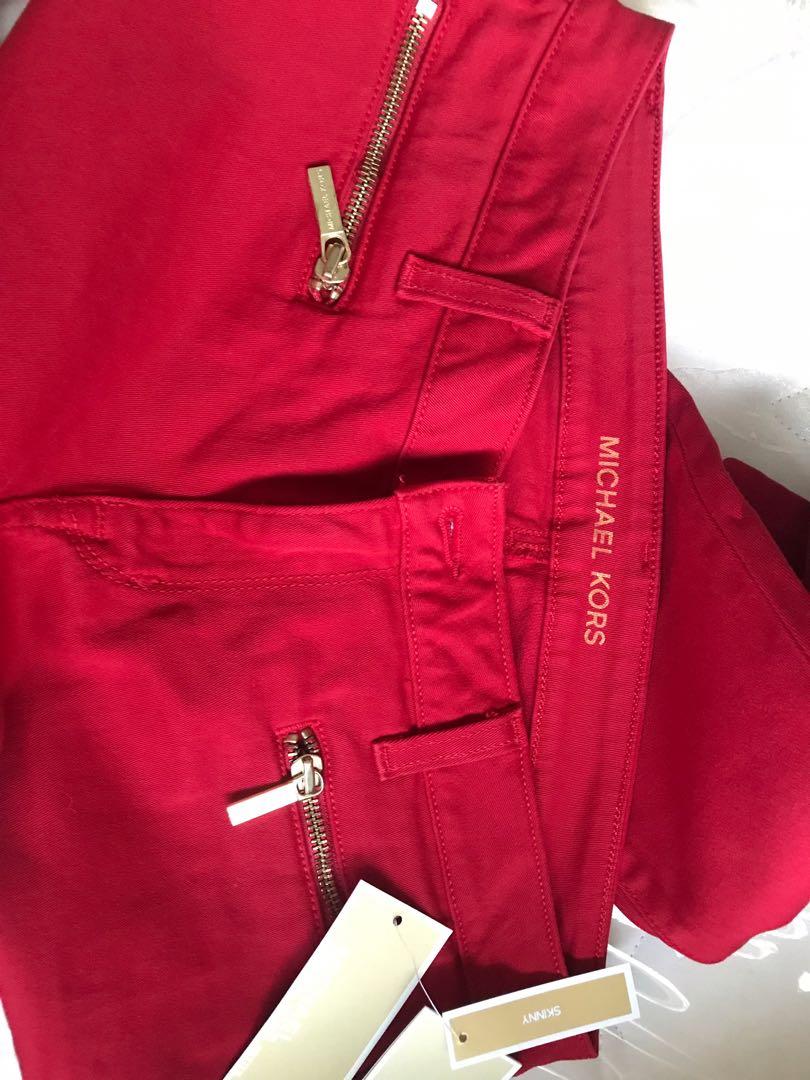 michael kors red jeans