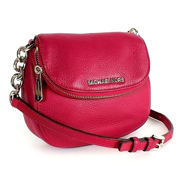 Michael Kors Pink Leather Bedford Flap Crossbody Bag