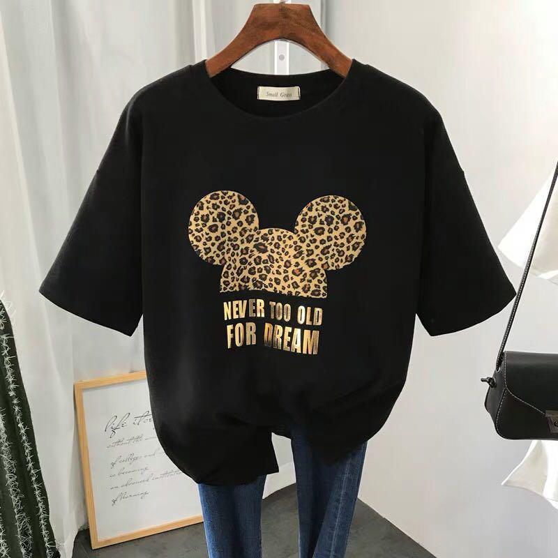 leopard print mickey mouse t shirt