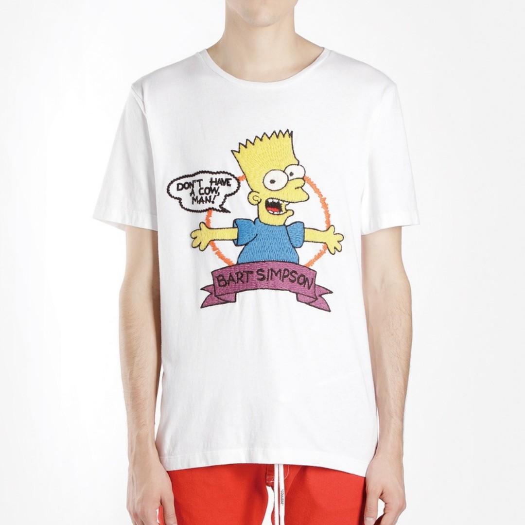 off white bart simpson tee