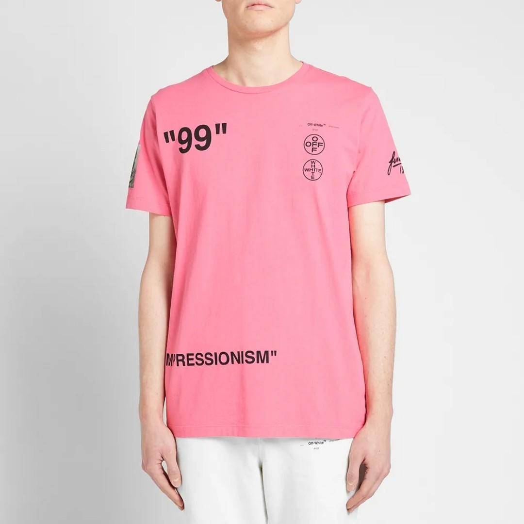 Off white impressionism tee pink top