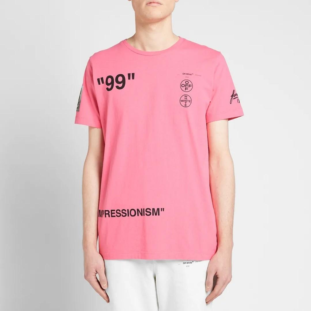 Off White SS19 Boat Impressionism Pink Slim Tee