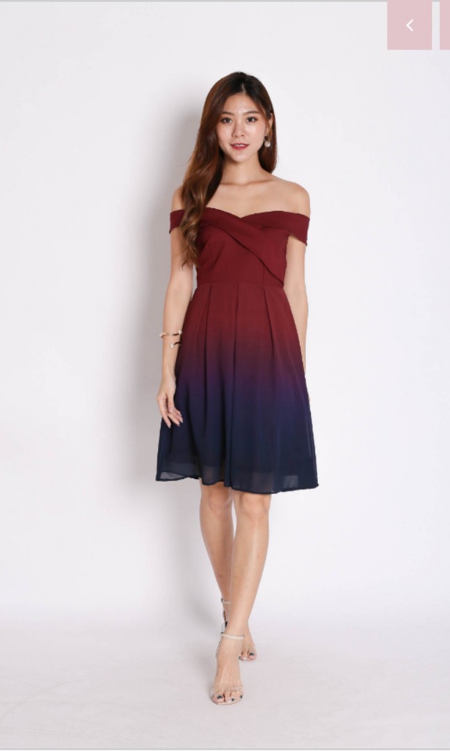 burgundy ombre dress