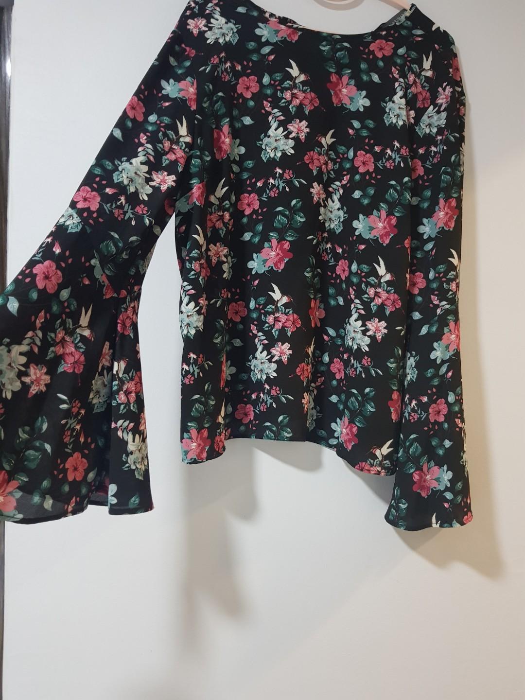 primark black chiffon blouse