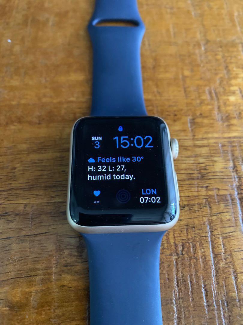 Gold colour apple store watch